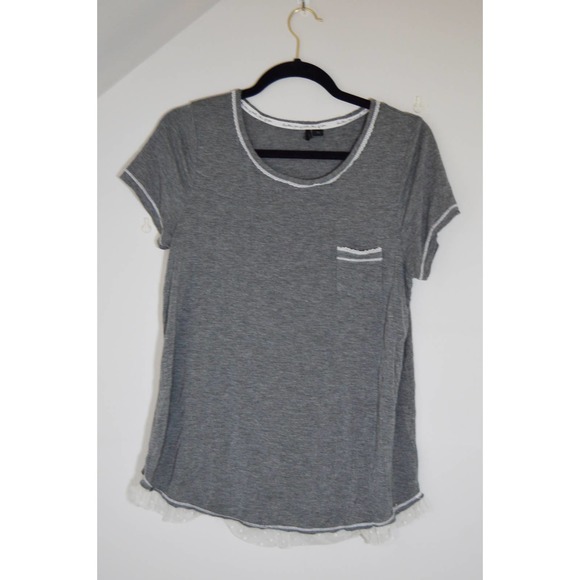 Kensie pajama set gray and white lace size M - Picture 3 of 7